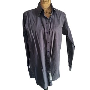 Regalo by Louis Raphael Gray Long Sleeve Button-Down Shirt